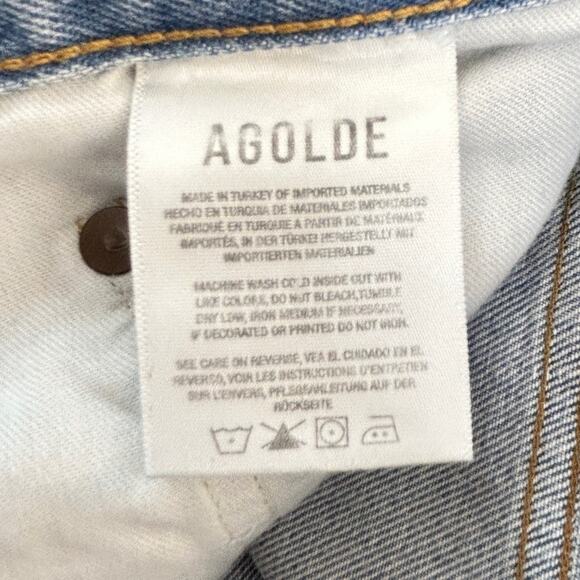 AGOLDE Pinch Waist High Rise Kick Jeans Size 31 12 90's Riptide Light Blue - Picture 10 of 12